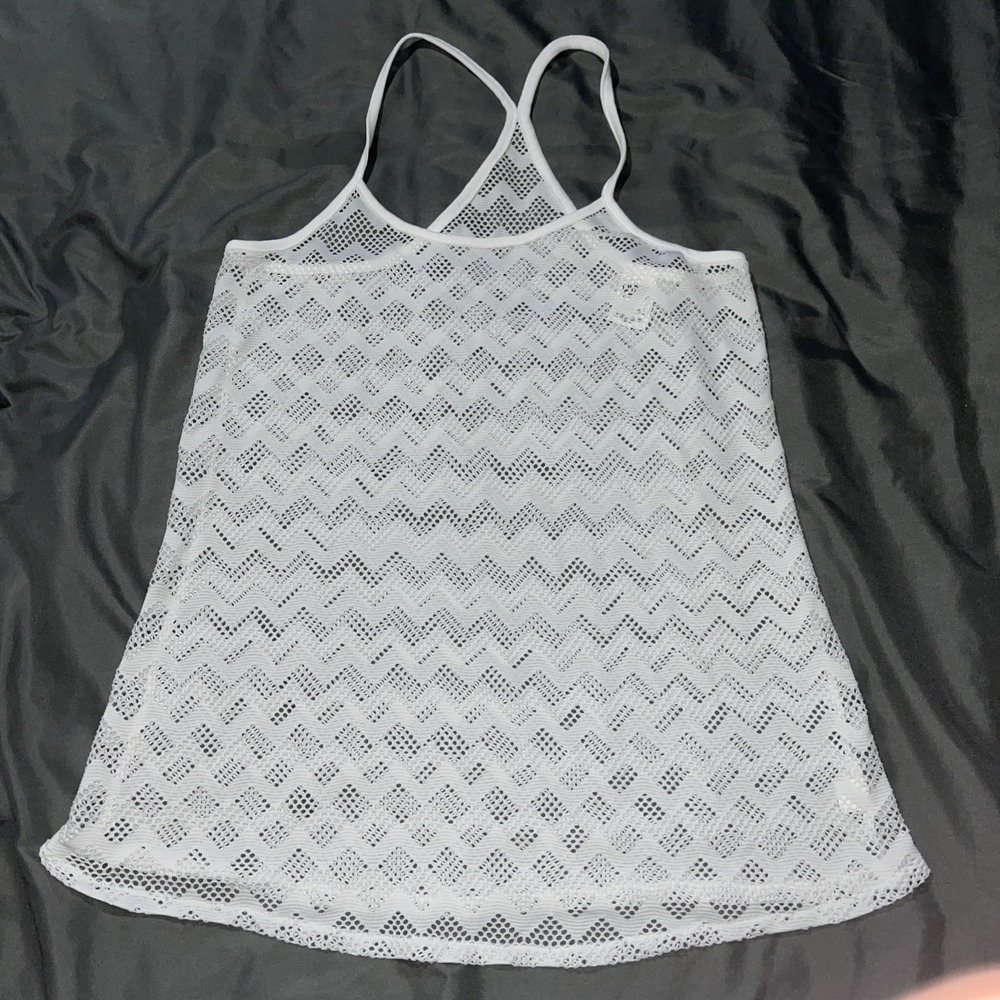 PINK Victoria's Secret Swimwear Cover Up Racerback White Mesh Women's Size XS .